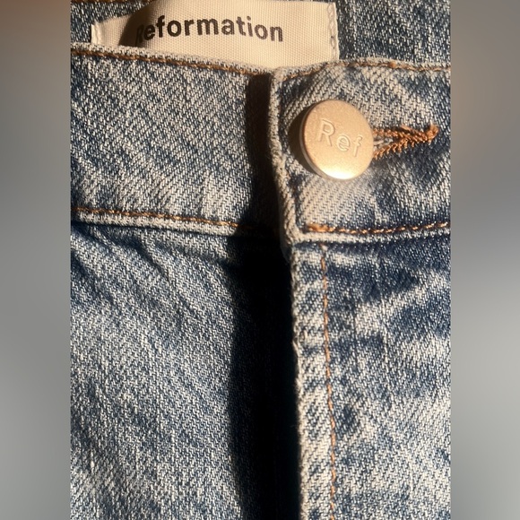 Reformation Serena High skinny crop Augusta wash casual trendy denim jeans 25 - Picture 4 of 5